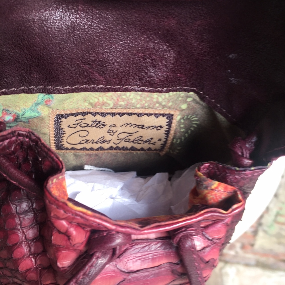 Carlos Falchi Mini Python Pouch Bag - Picture 2 of 6